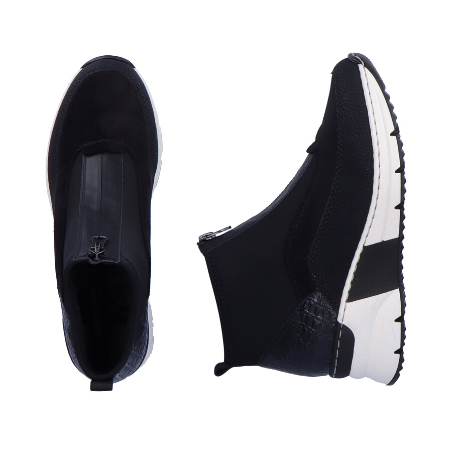 bottes noires à fermeture éclair pour femmes rieker n6352-00