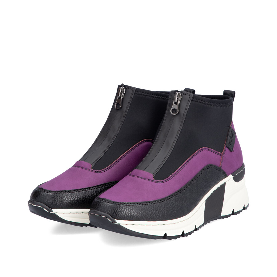 bottes roses à fermeture éclair pour femmes rieker n6352-30