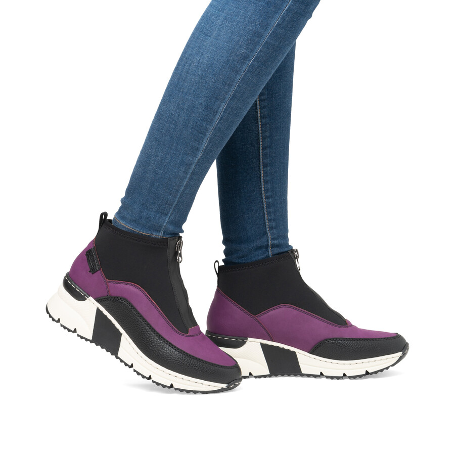 bottes roses à fermeture éclair pour femmes rieker n6352-30