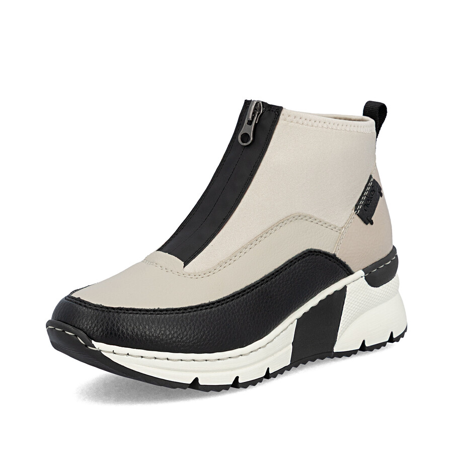 bottes beiges à fermeture éclair pour femmes rieker n6352-60
