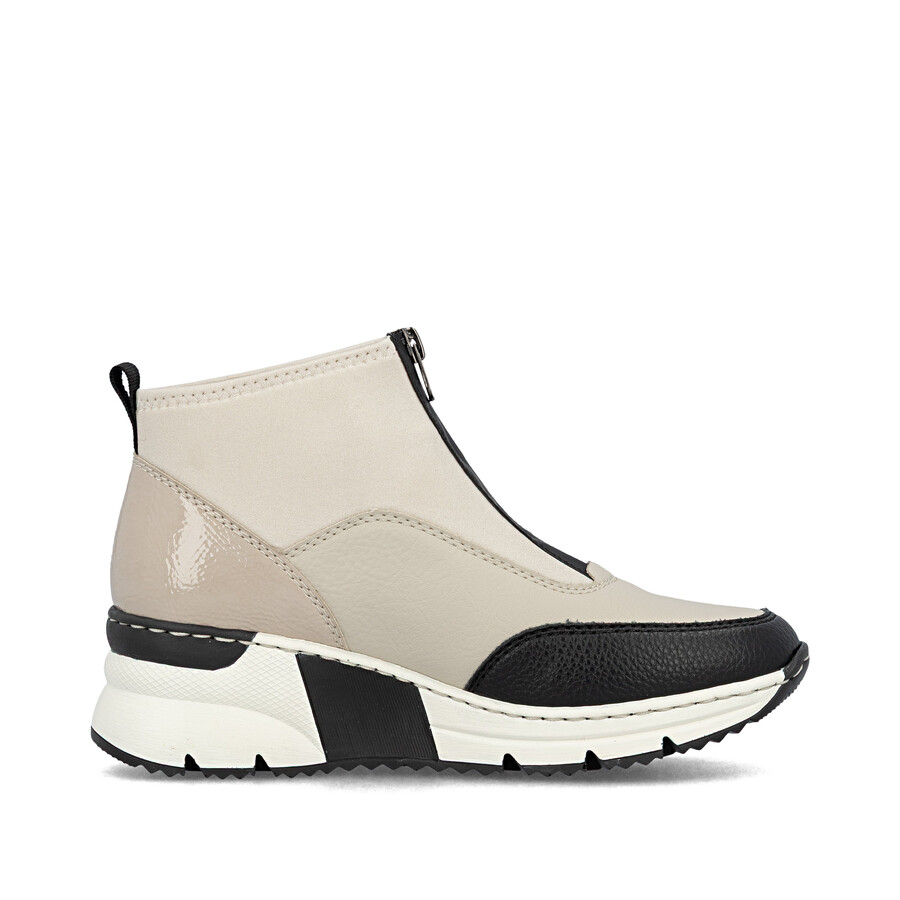 bottes beiges à fermeture éclair pour femmes rieker n6352-60