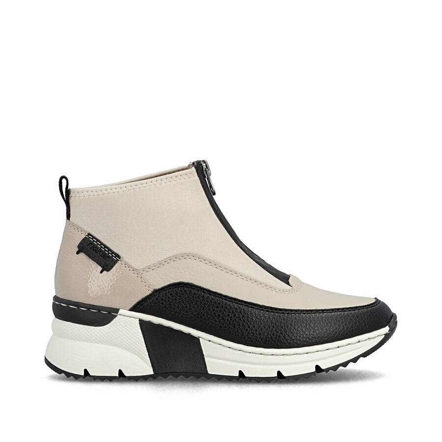 bottes beiges à fermeture éclair pour femmes rieker n6352-60