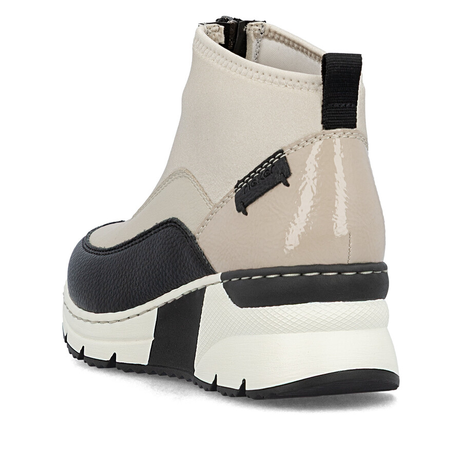 bottes beiges à fermeture éclair pour femmes rieker n6352-60