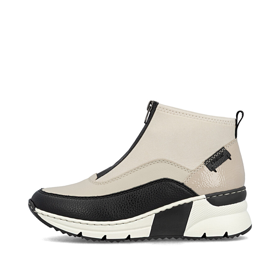 bottes beiges à fermeture éclair pour femmes rieker n6352-60