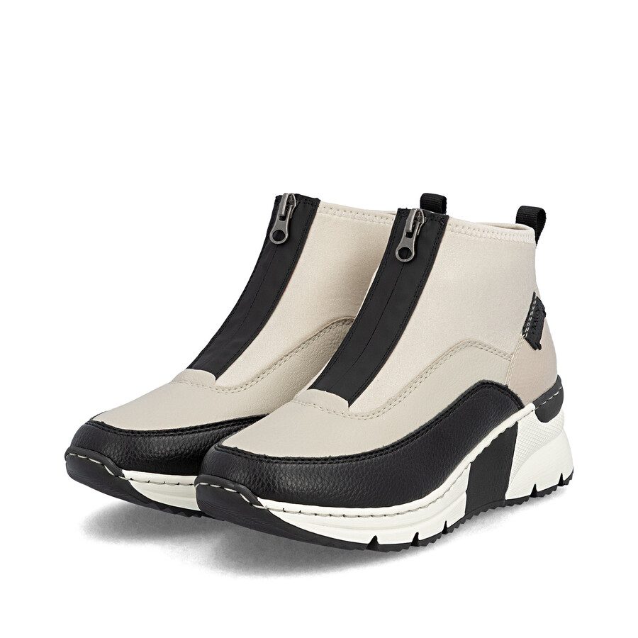 bottes beiges à fermeture éclair pour femmes rieker n6352-60