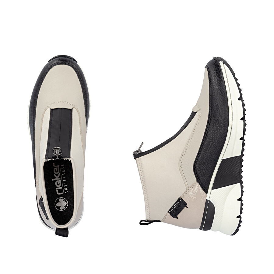 bottes beiges à fermeture éclair pour femmes rieker n6352-60
