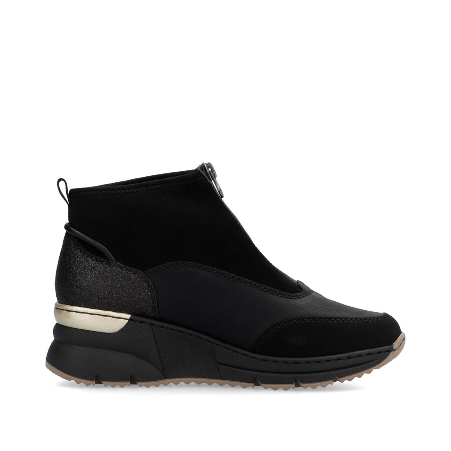 bottes noires à fermeture éclair pour femmes rieker n6361-00