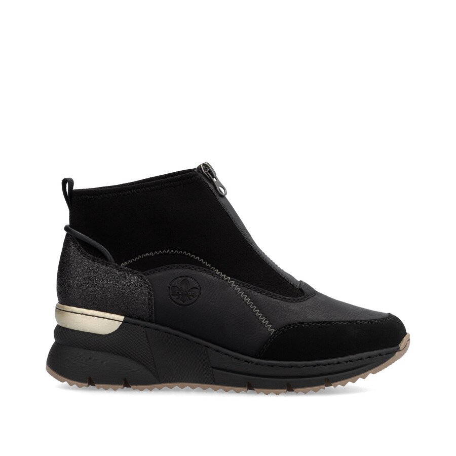 bottes noires à fermeture éclair pour femmes rieker n6361-00