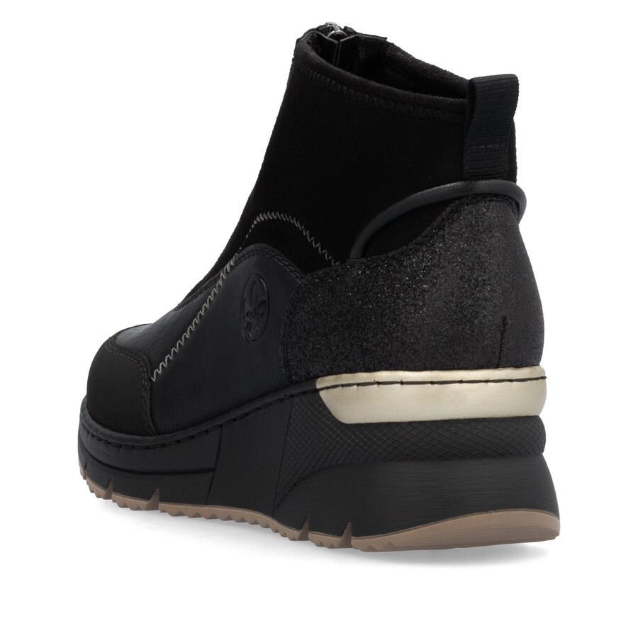 bottes noires à fermeture éclair pour femmes rieker n6361-00