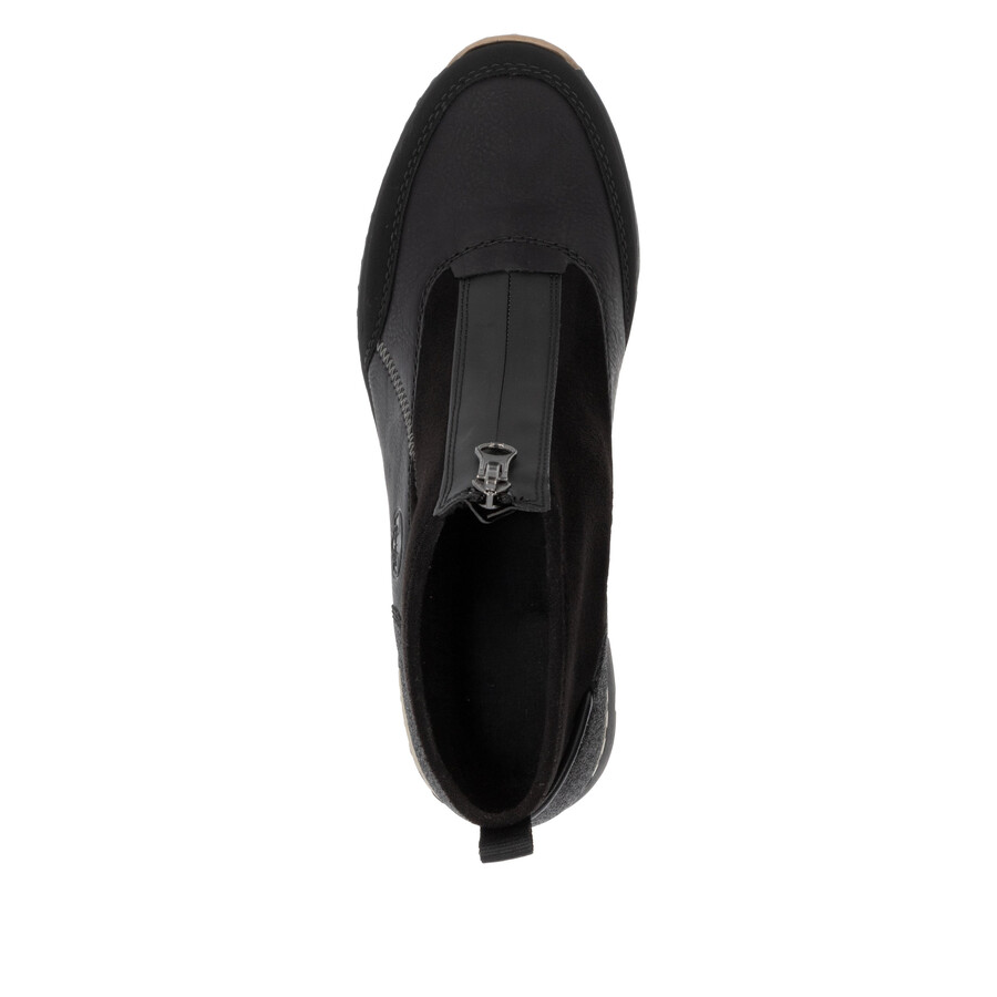 bottes noires à fermeture éclair pour femmes rieker n6361-00