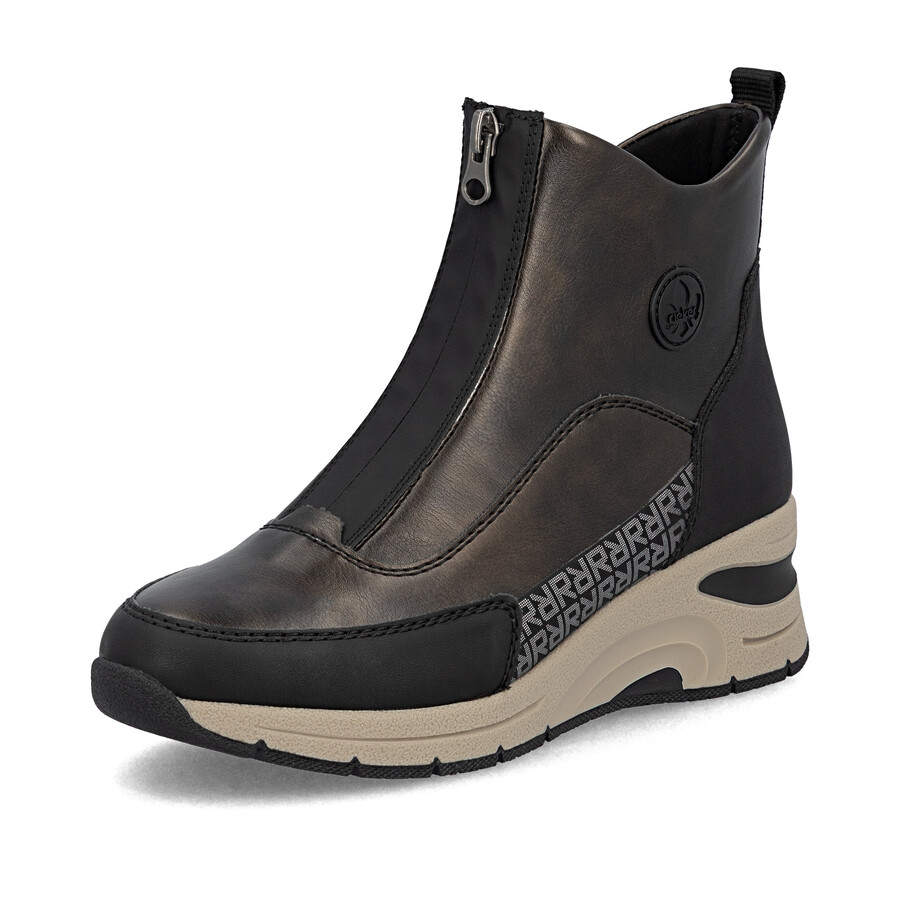 bottes marron à fermeture éclair pour femmes rieker n9381-60