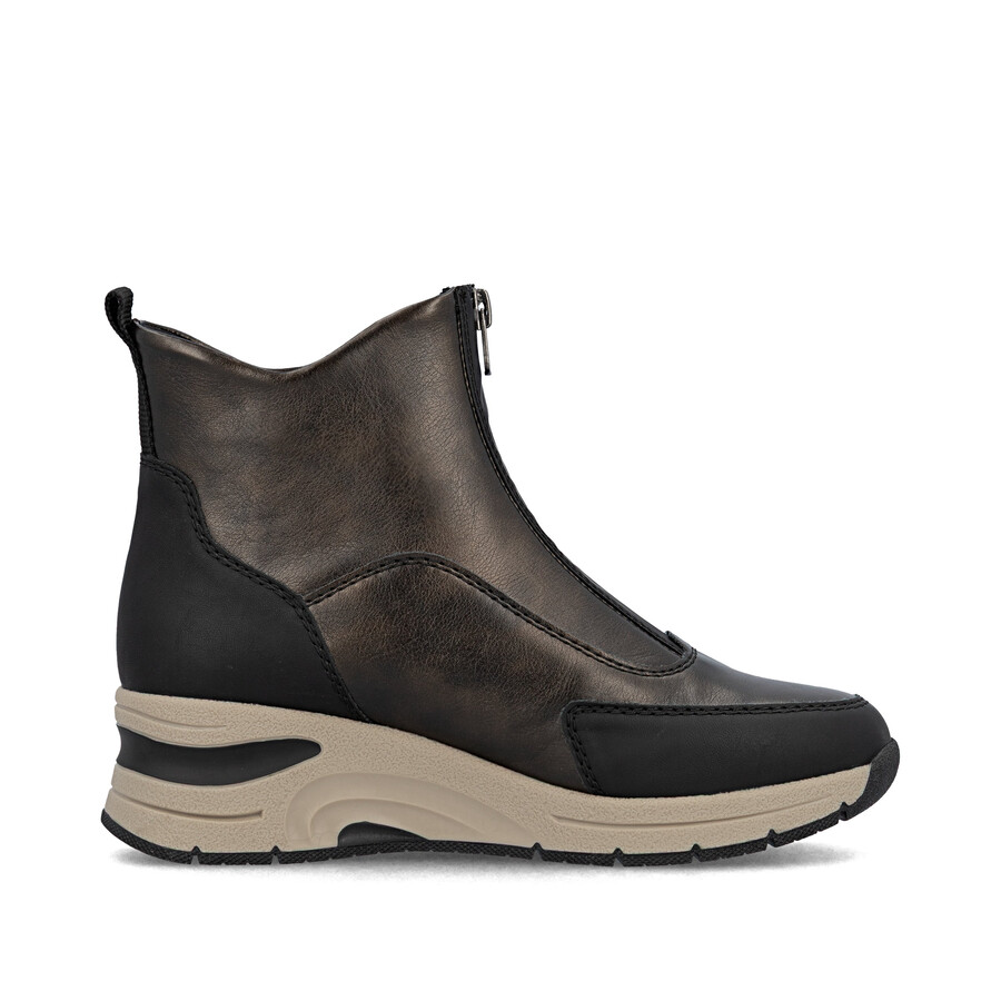 bottes marron à fermeture éclair pour femmes rieker n9381-60