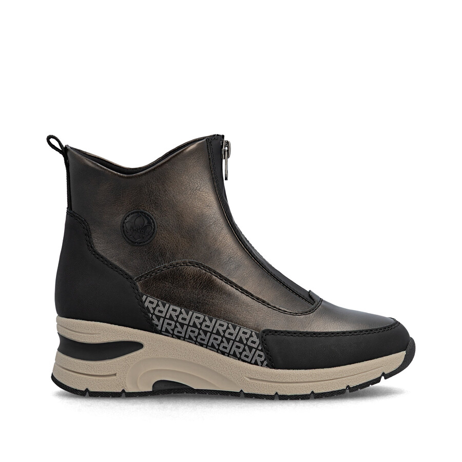 bottes marron à fermeture éclair pour femmes rieker n9381-60