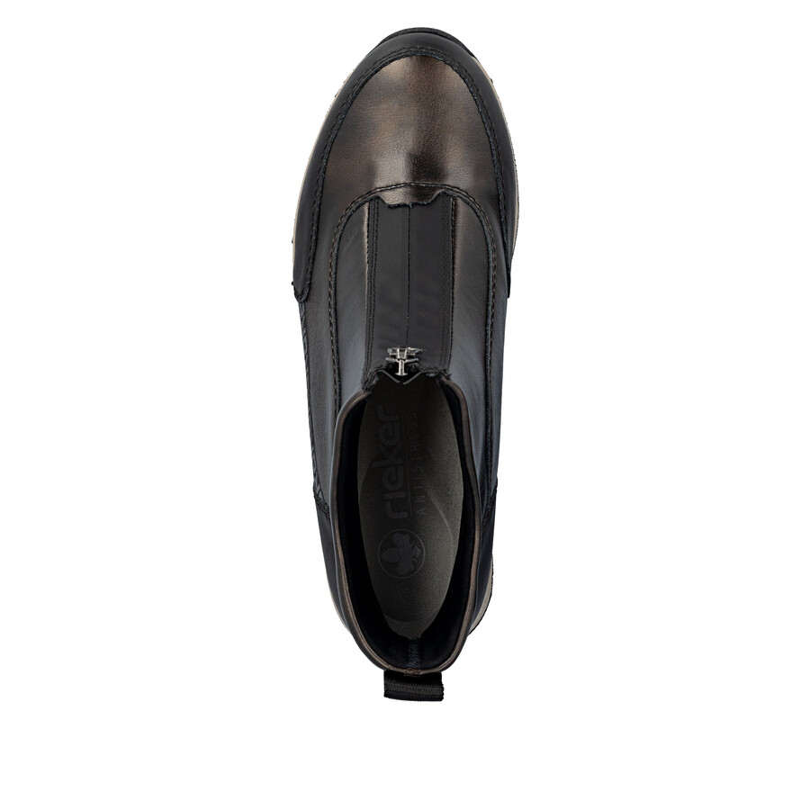 bottes marron à fermeture éclair pour femmes rieker n9381-60