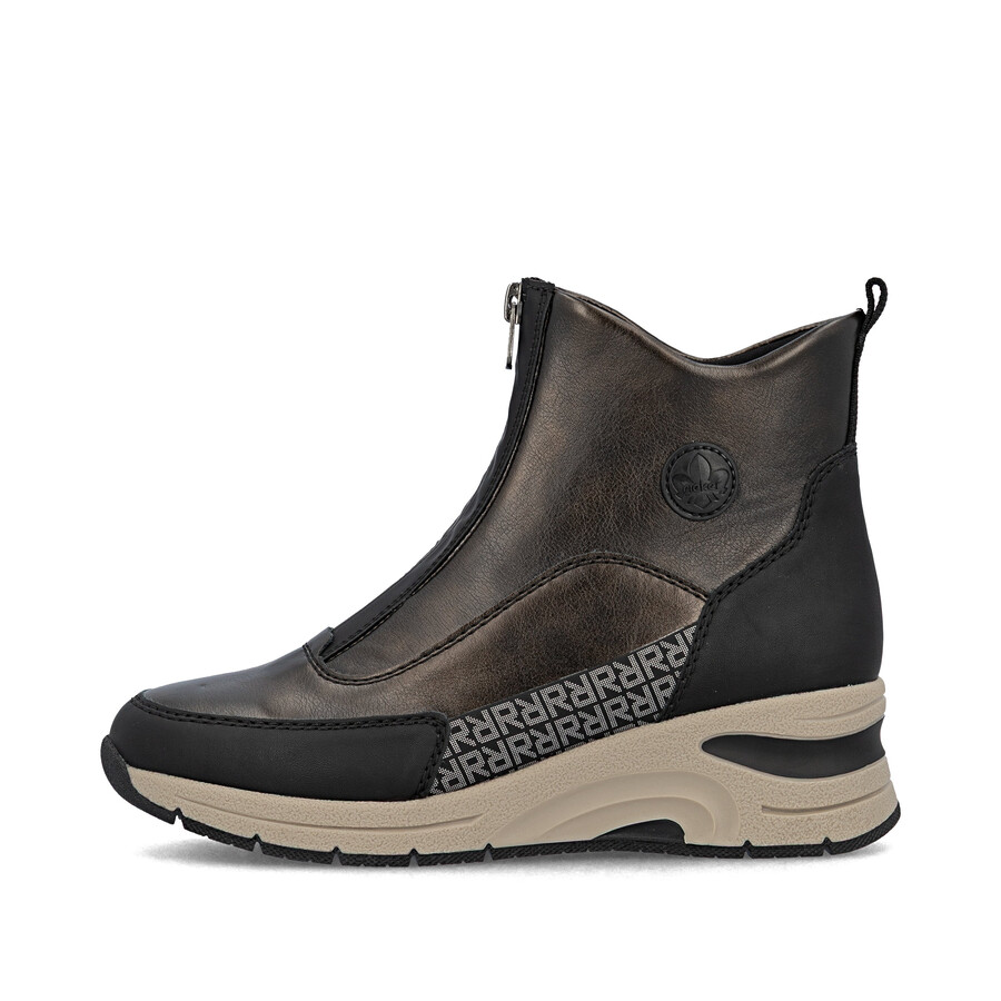 bottes marron à fermeture éclair pour femmes rieker n9381-60