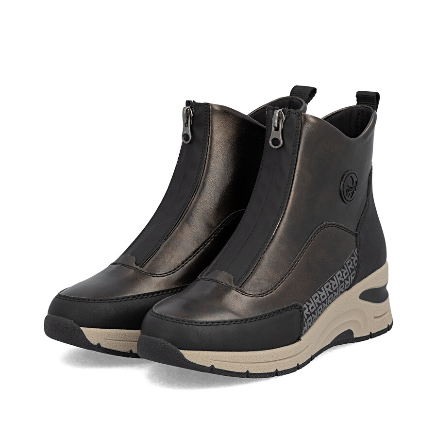 bottes marron à fermeture éclair pour femmes rieker n9381-60