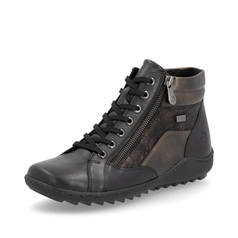 bottes noires à fermeture éclair pour femmes remonte r1458-03