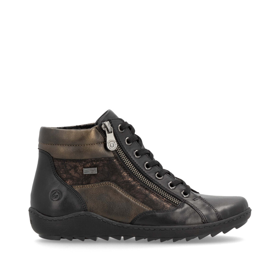 bottes noires à fermeture éclair pour femmes remonte r1458-03