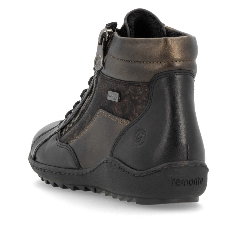bottes noires à fermeture éclair pour femmes remonte r1458-03