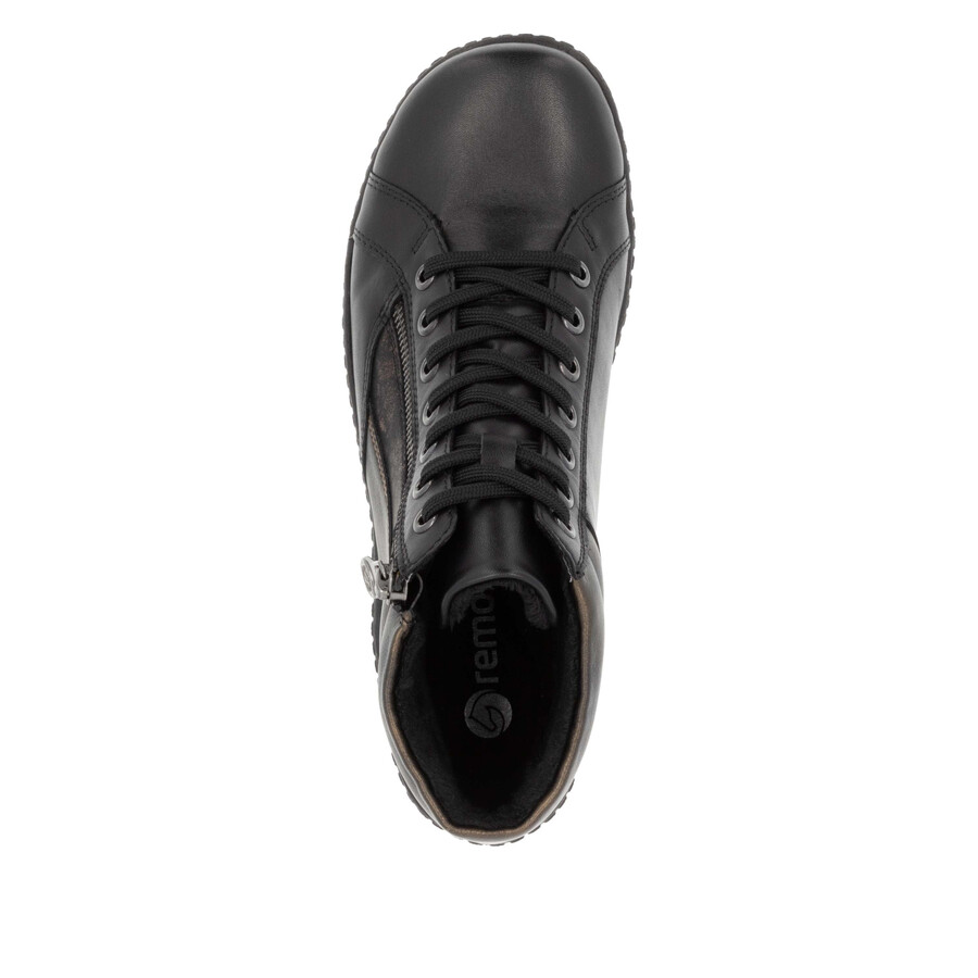 bottes noires à fermeture éclair pour femmes remonte r1458-03