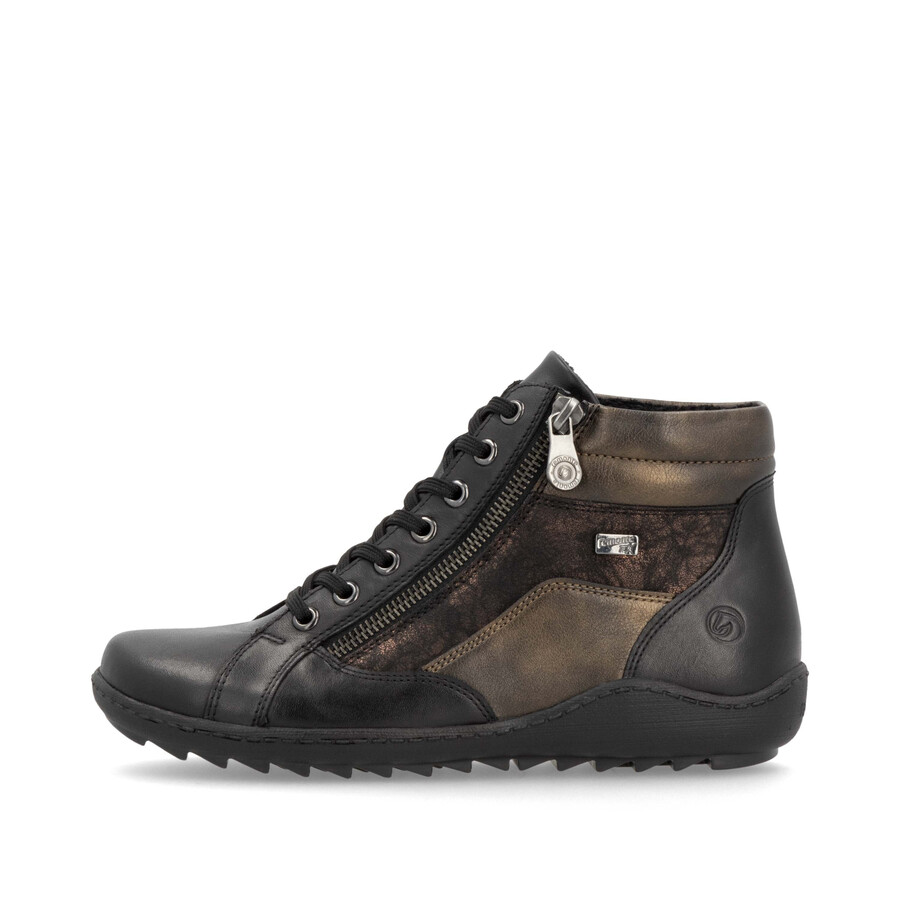 bottes noires à fermeture éclair pour femmes remonte r1458-03
