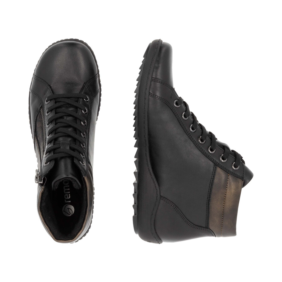 bottes noires à fermeture éclair pour femmes remonte r1458-03