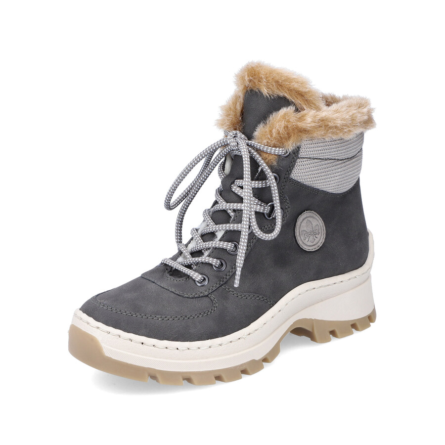 bottes grises à fermeture éclair pour femmes rieker x9335-45