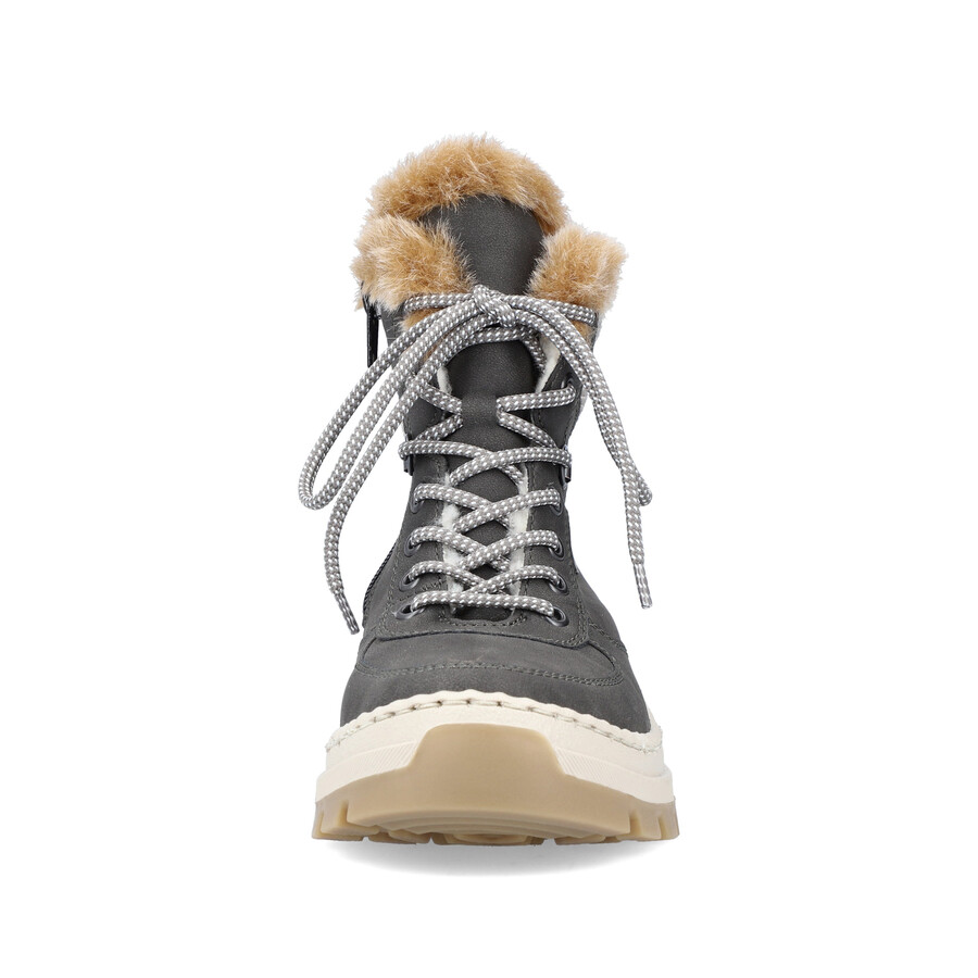 bottes grises à fermeture éclair pour femmes rieker x9335-45