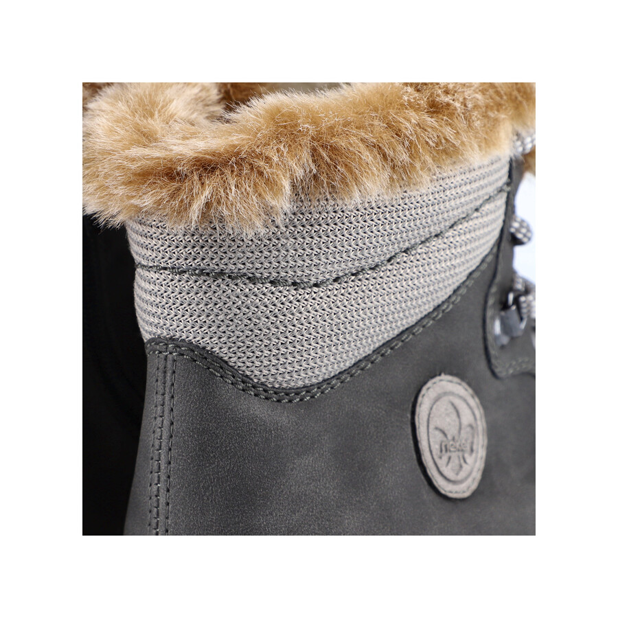 bottes grises à fermeture éclair pour femmes rieker x9335-45