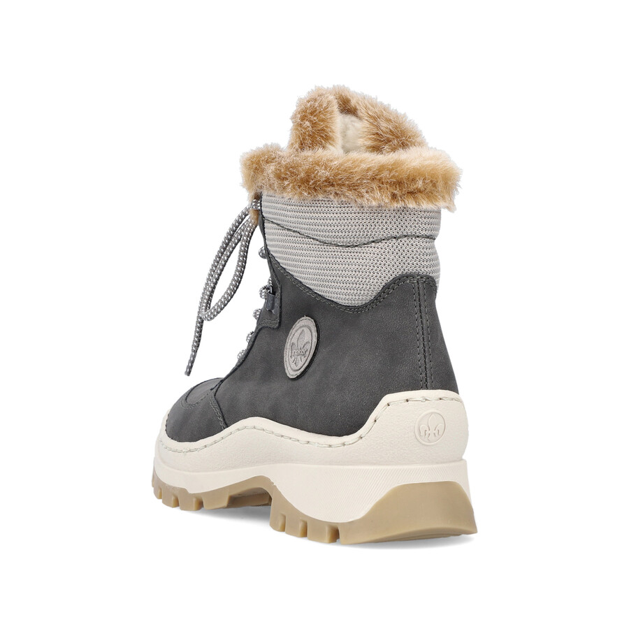 bottes grises à fermeture éclair pour femmes rieker x9335-45