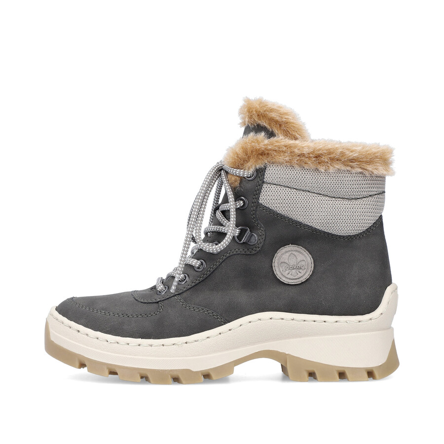 bottes grises à fermeture éclair pour femmes rieker x9335-45