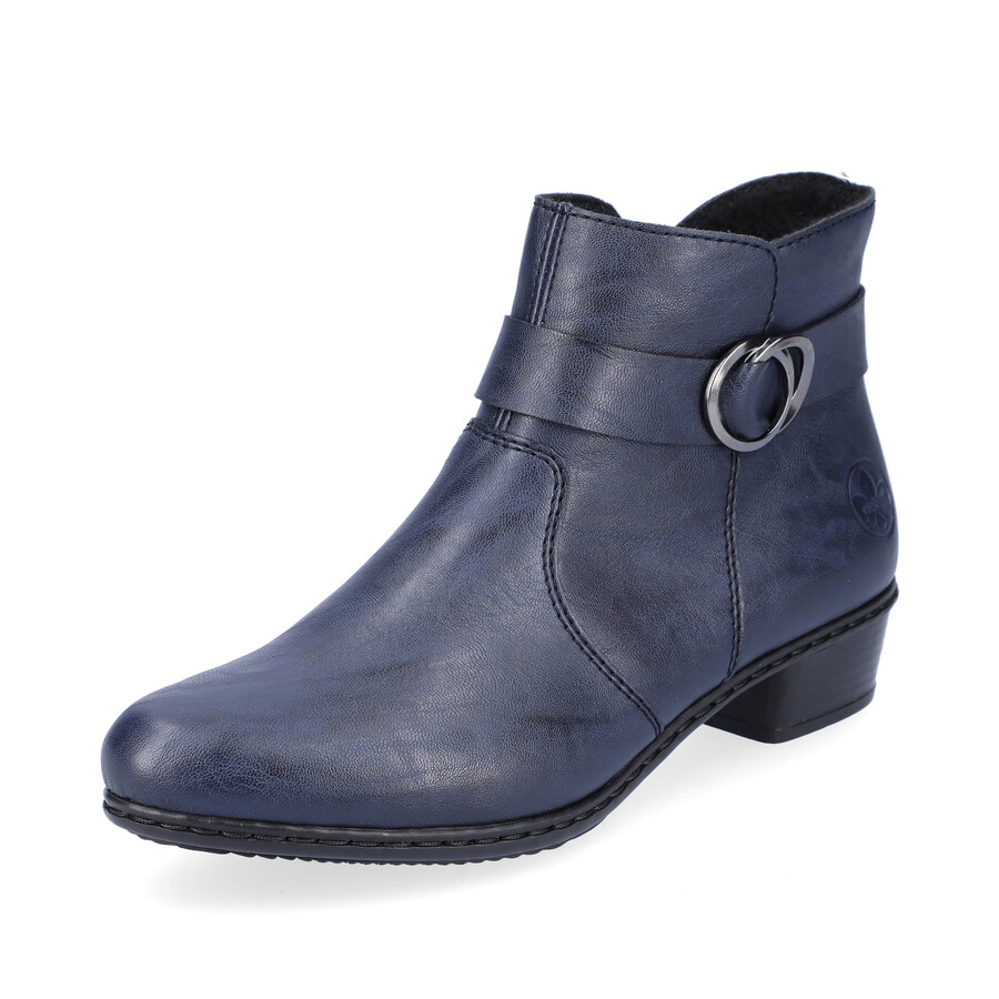 bottes bleues à fermeture éclair pour femmes rieker y0775-14