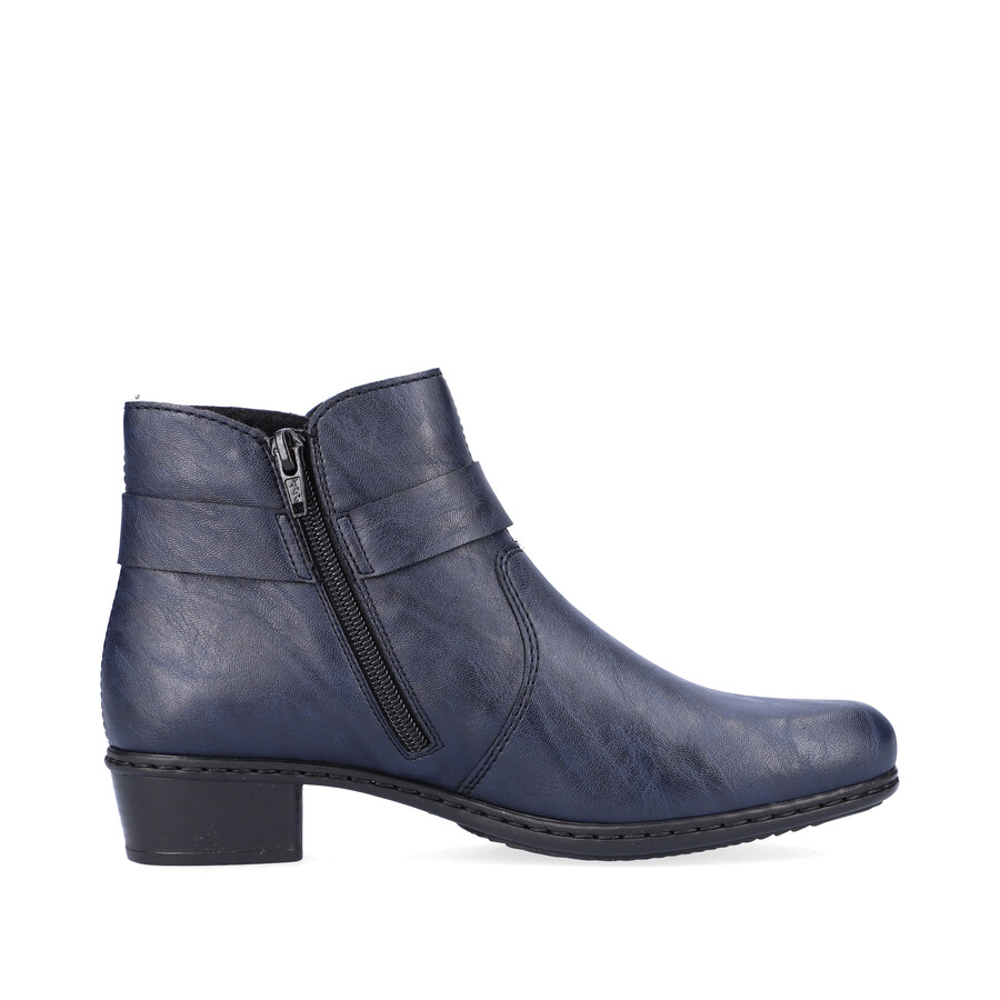 bottes bleues à fermeture éclair pour femmes rieker y0775-14