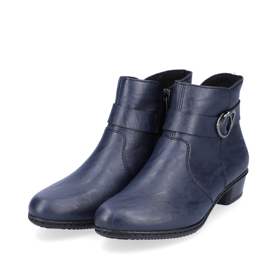 bottes bleues à fermeture éclair pour femmes rieker y0775-14