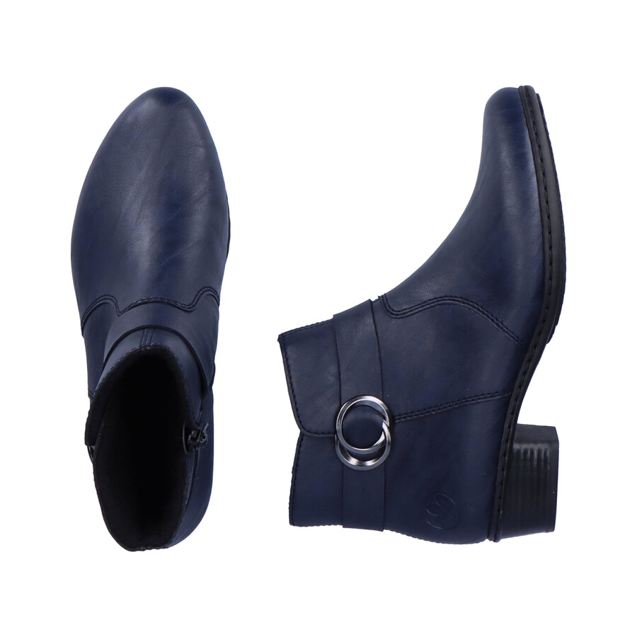 bottes bleues à fermeture éclair pour femmes rieker y0775-14