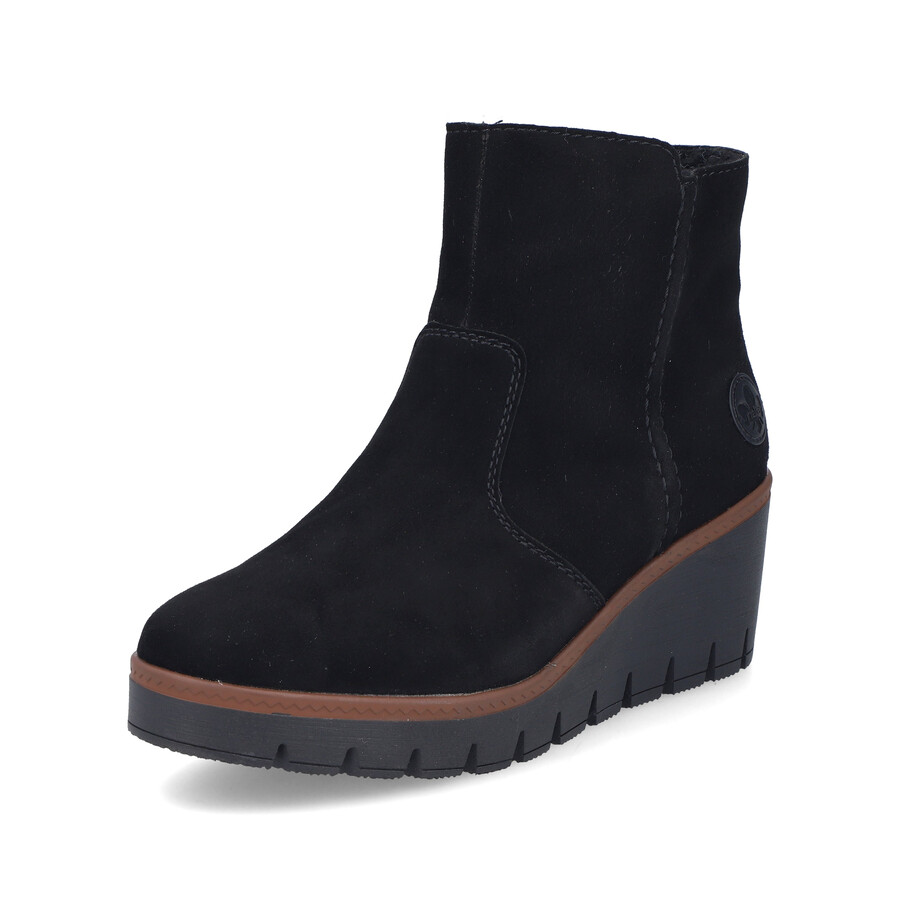 bottes noires à fermeture éclair pour femmes rieker y5065-00