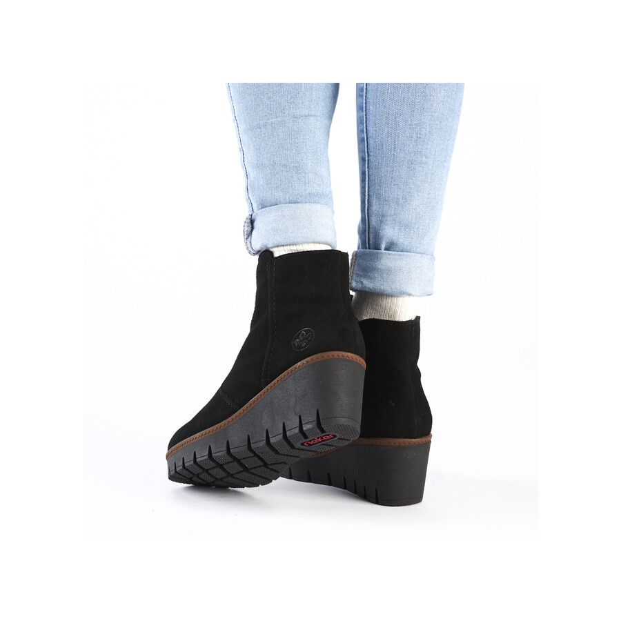 bottes noires à fermeture éclair pour femmes rieker y5065-00