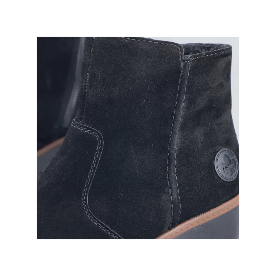 bottes noires à fermeture éclair pour femmes rieker y5065-00