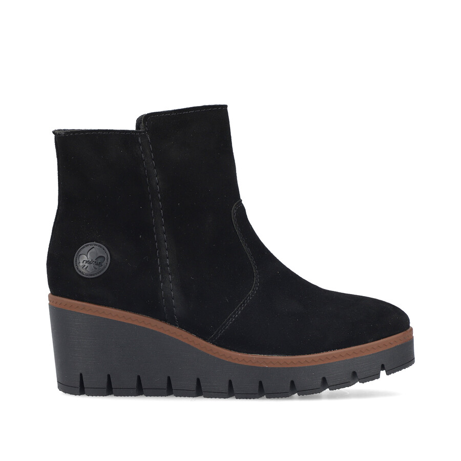 bottes noires à fermeture éclair pour femmes rieker y5065-00
