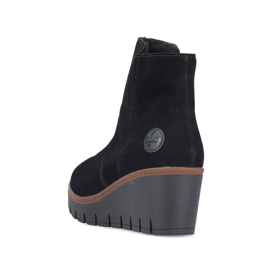 bottes noires à fermeture éclair pour femmes rieker y5065-00