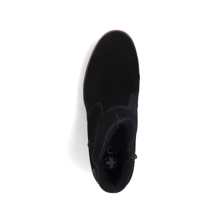 bottes noires à fermeture éclair pour femmes rieker y5065-00