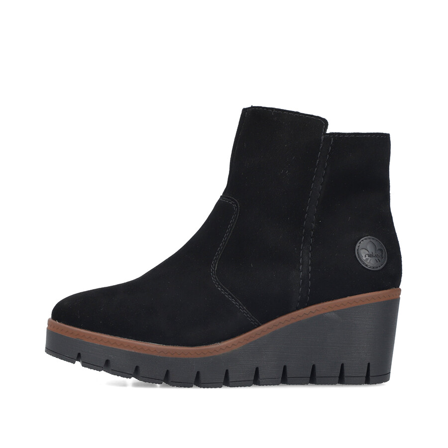 bottes noires à fermeture éclair pour femmes rieker y5065-00