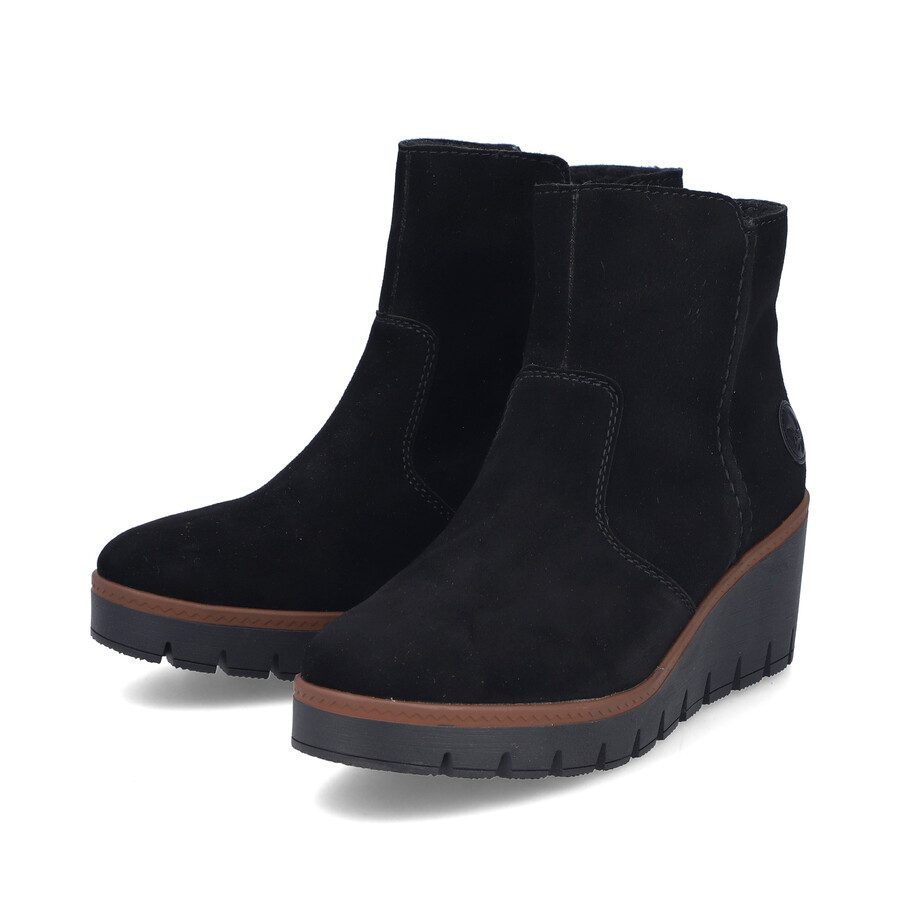 bottes noires à fermeture éclair pour femmes rieker y5065-00