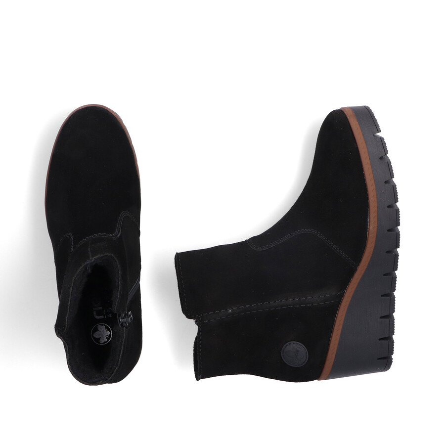 bottes noires à fermeture éclair pour femmes rieker y5065-00