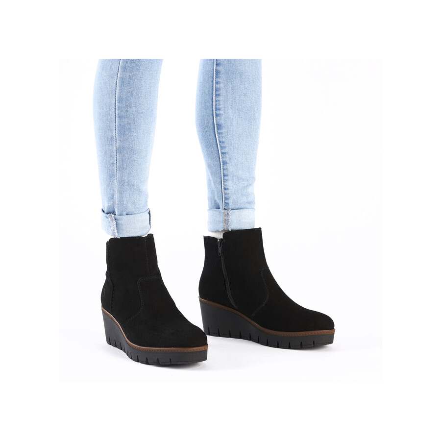 bottes noires à fermeture éclair pour femmes rieker y5065-00