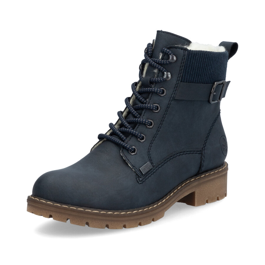 bottes bleues à fermeture éclair pour femmes rieker y9102-14