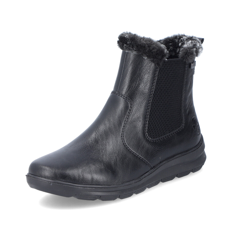 bottes noires à fermeture éclair pour femmes rieker z0061-00