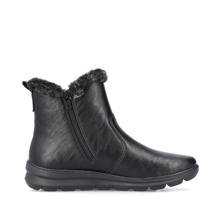bottes noires à fermeture éclair pour femmes rieker z0061-00
