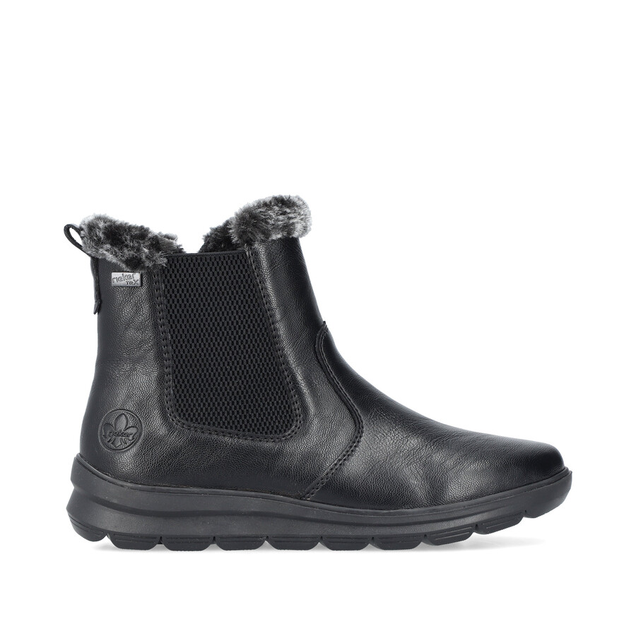 bottes noires à fermeture éclair pour femmes rieker z0061-00