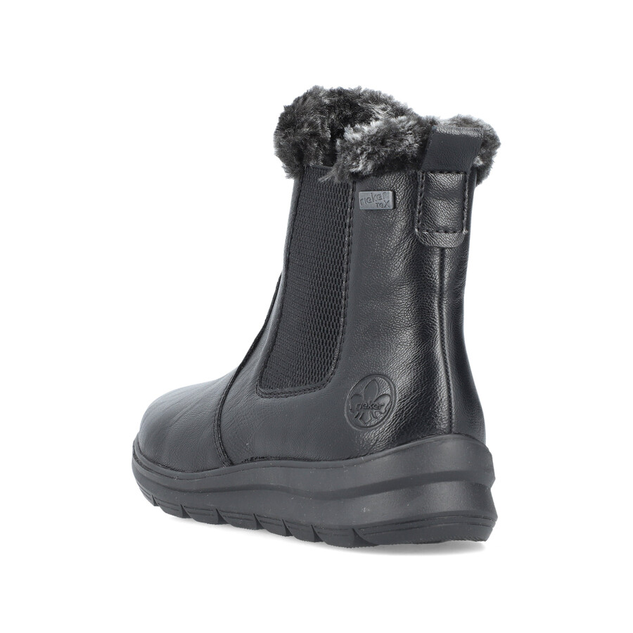 bottes noires à fermeture éclair pour femmes rieker z0061-00
